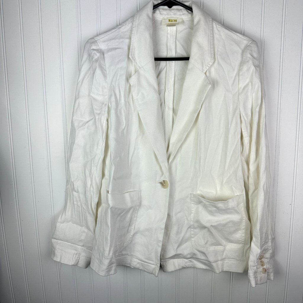 Maeve By Anthropologie White Blazer Size Small